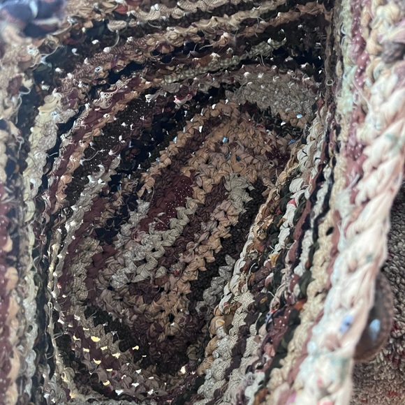 Crochet boho, cottagecore Handcrafted Multicolor Woven Tote Bag - Picture 2 of 4